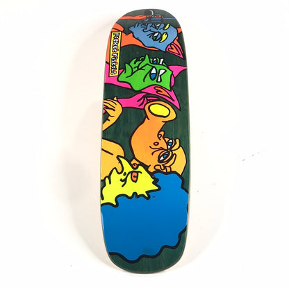 Pocket Pistols Masks Team Art by Ron Chatman Green 8.75" Skateboard Deck