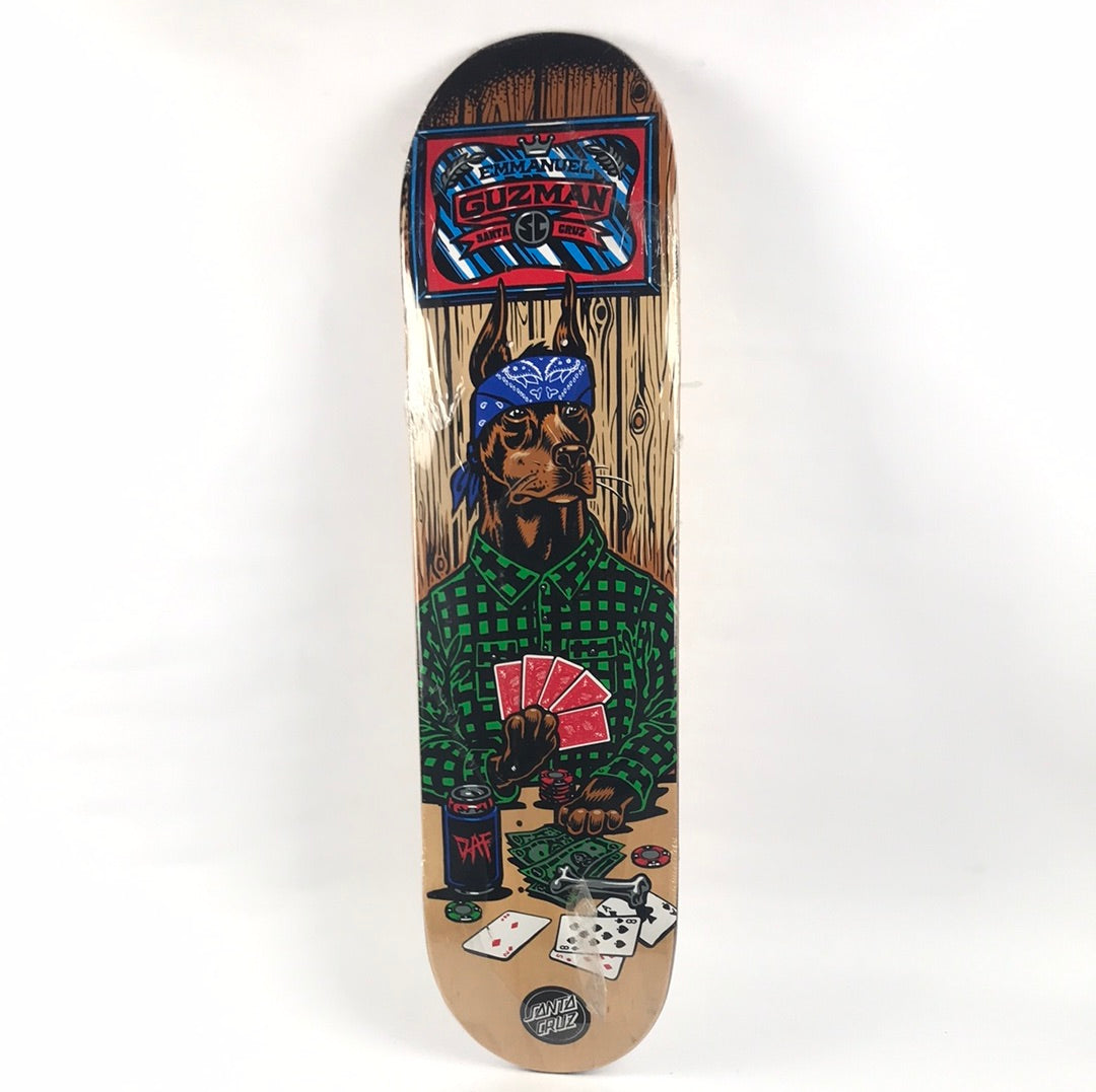 Santa Cruz Emanuel Guzman Poker Dog 8.2" Skateboard Deck dp