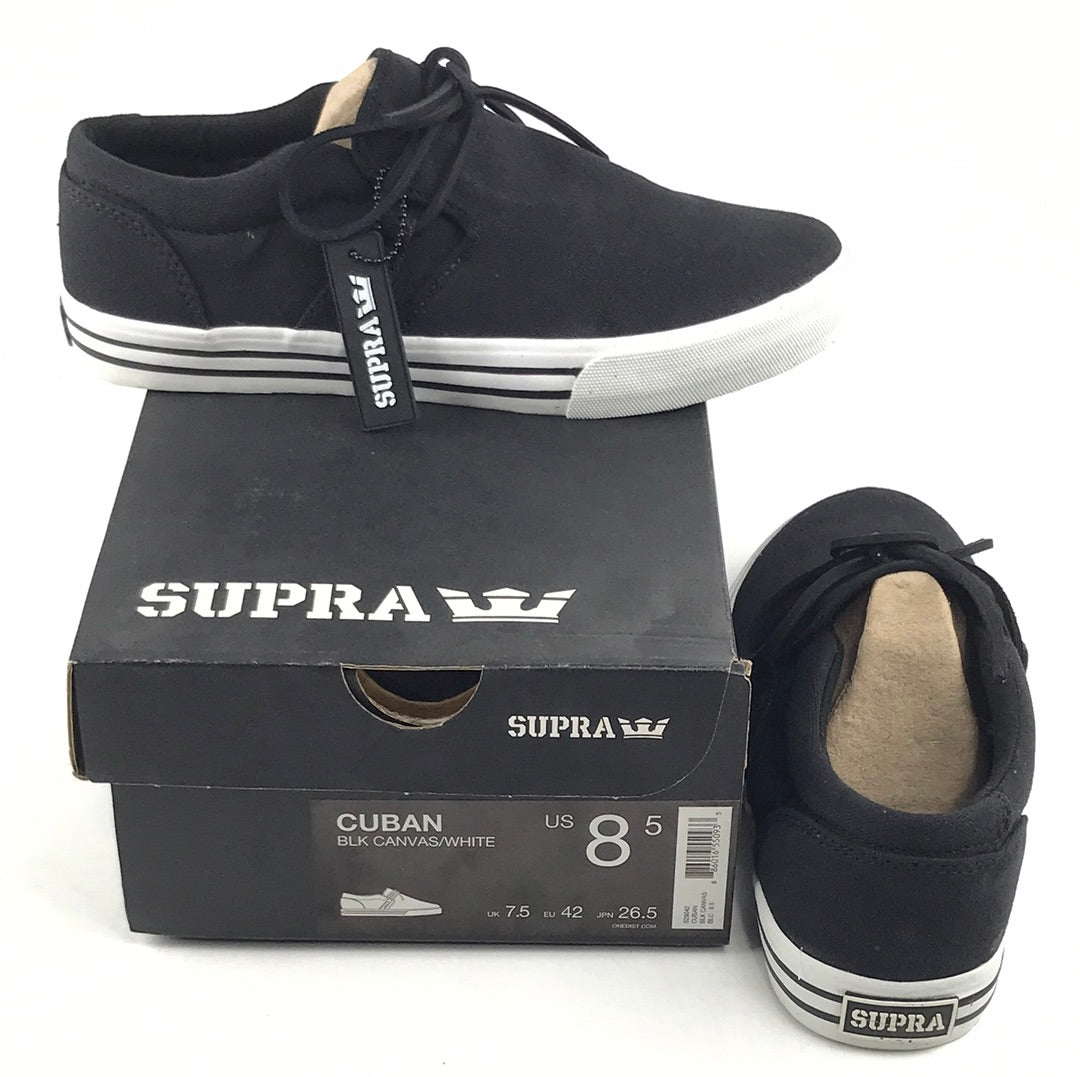 Supra Cuban BLK Canvas / White US Mens Size 8.5