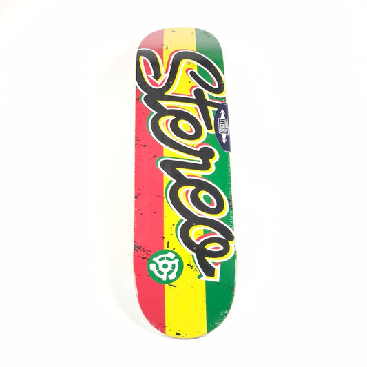 Stereo Team Logo Cursive Rasta 8.0‚Äù Skateboard Deck