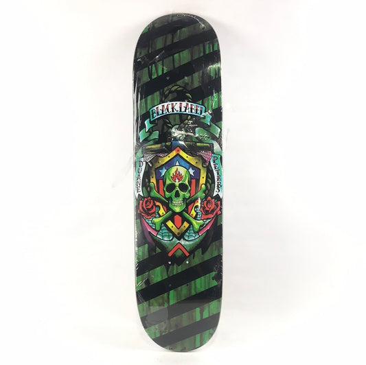 Black Label Duane Peters Skull and Cross Bones Green/Black 8.25" Skateboard Deck