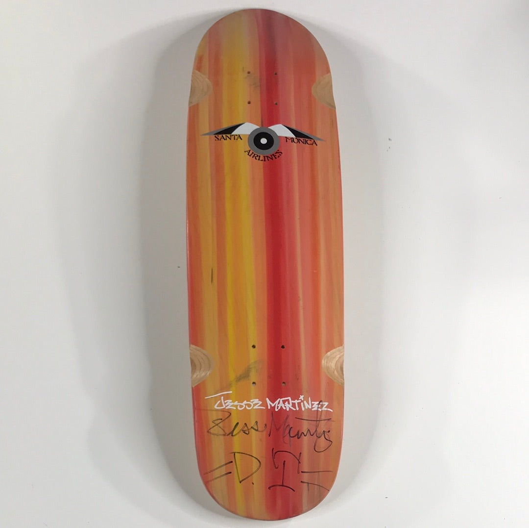 Santa Monica Airlines Jesse Martinez Signed Red/Wood Grain Skateboard Deck
