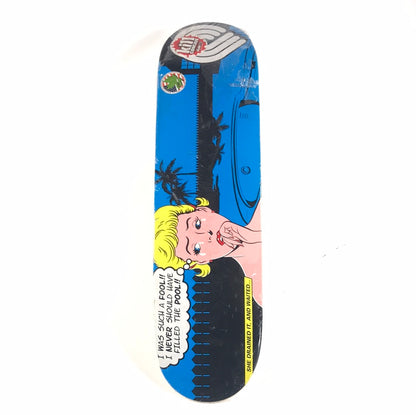Powell Peralta Original Team Pop Art Pool Girl Multi Blue Size 8" Vintage NOS Deck 2006