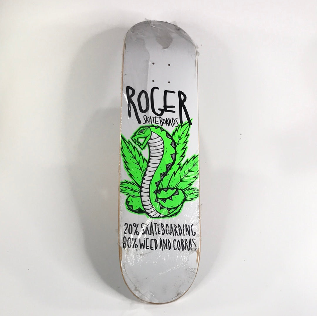 Roger Team Weed And Cobras White 8.0 Skateboard Deck