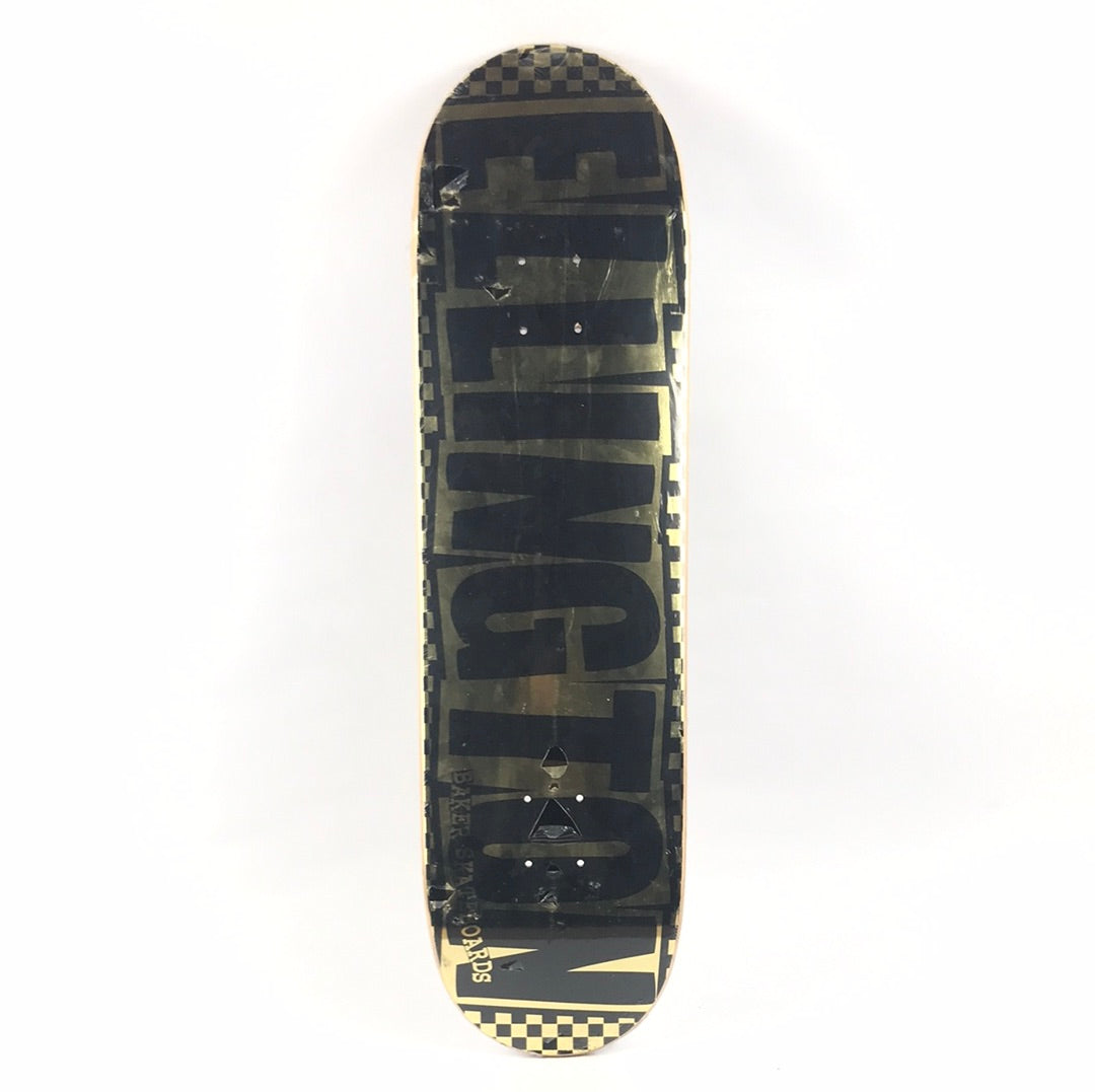 Baker Erik Ellington Checkers Black and Gold Foil 8.5 Skateboard Deck