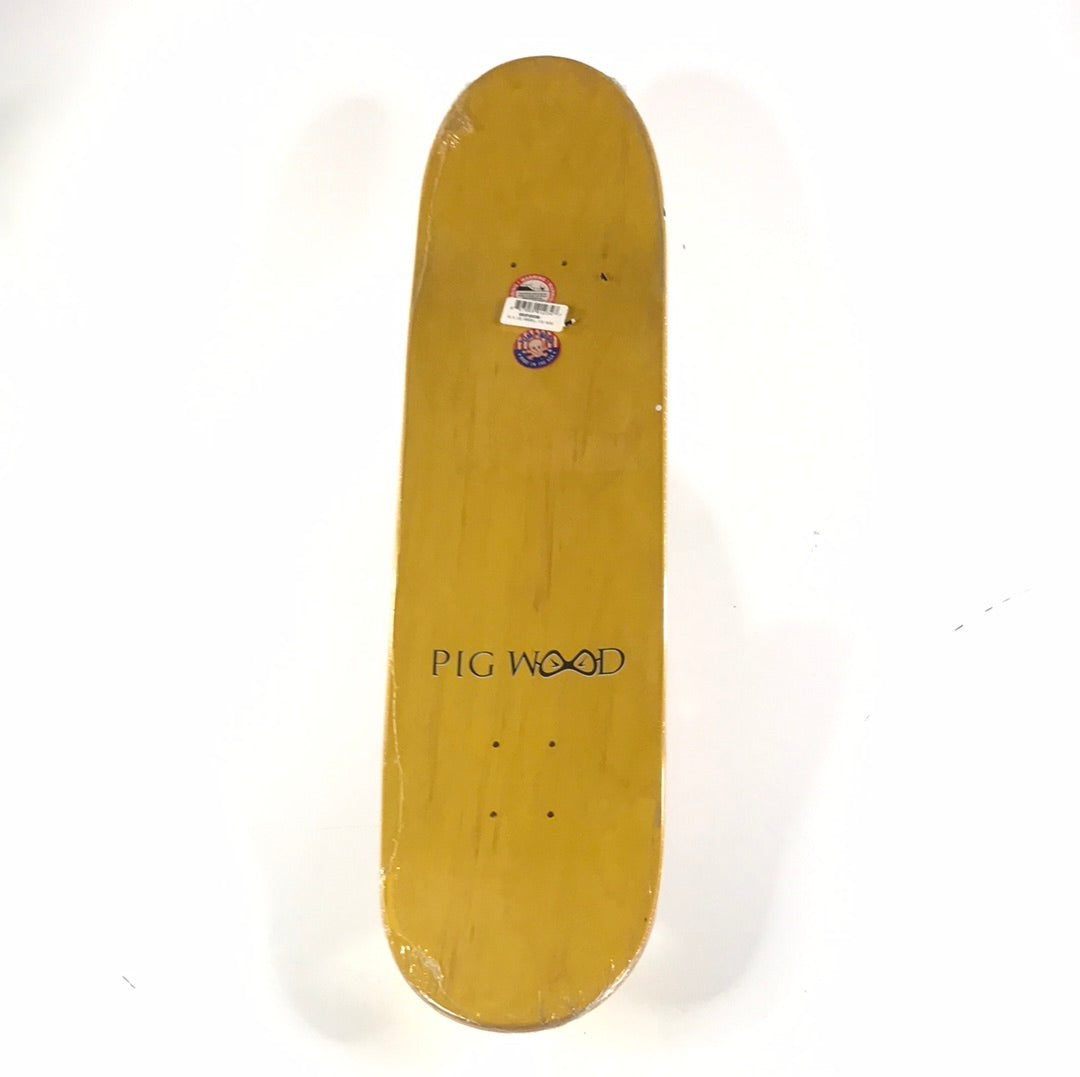 Pig Ragdoll Pig Logo Yellow/Black/White 8.125" Skateboard Deck