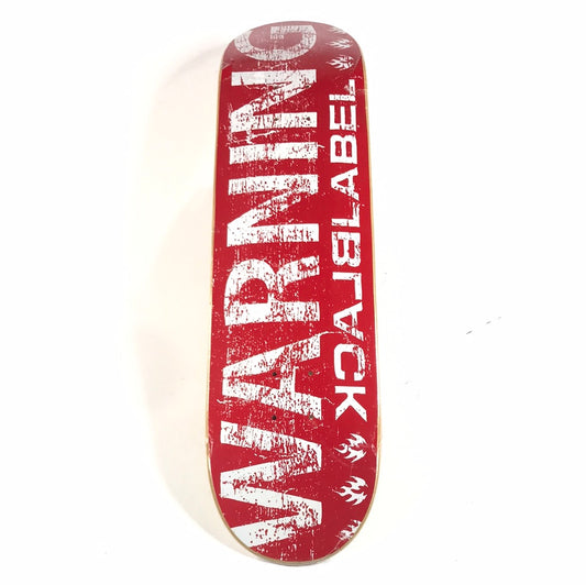 Black Label WARNING Red/White 7.75" Skateboard Deck