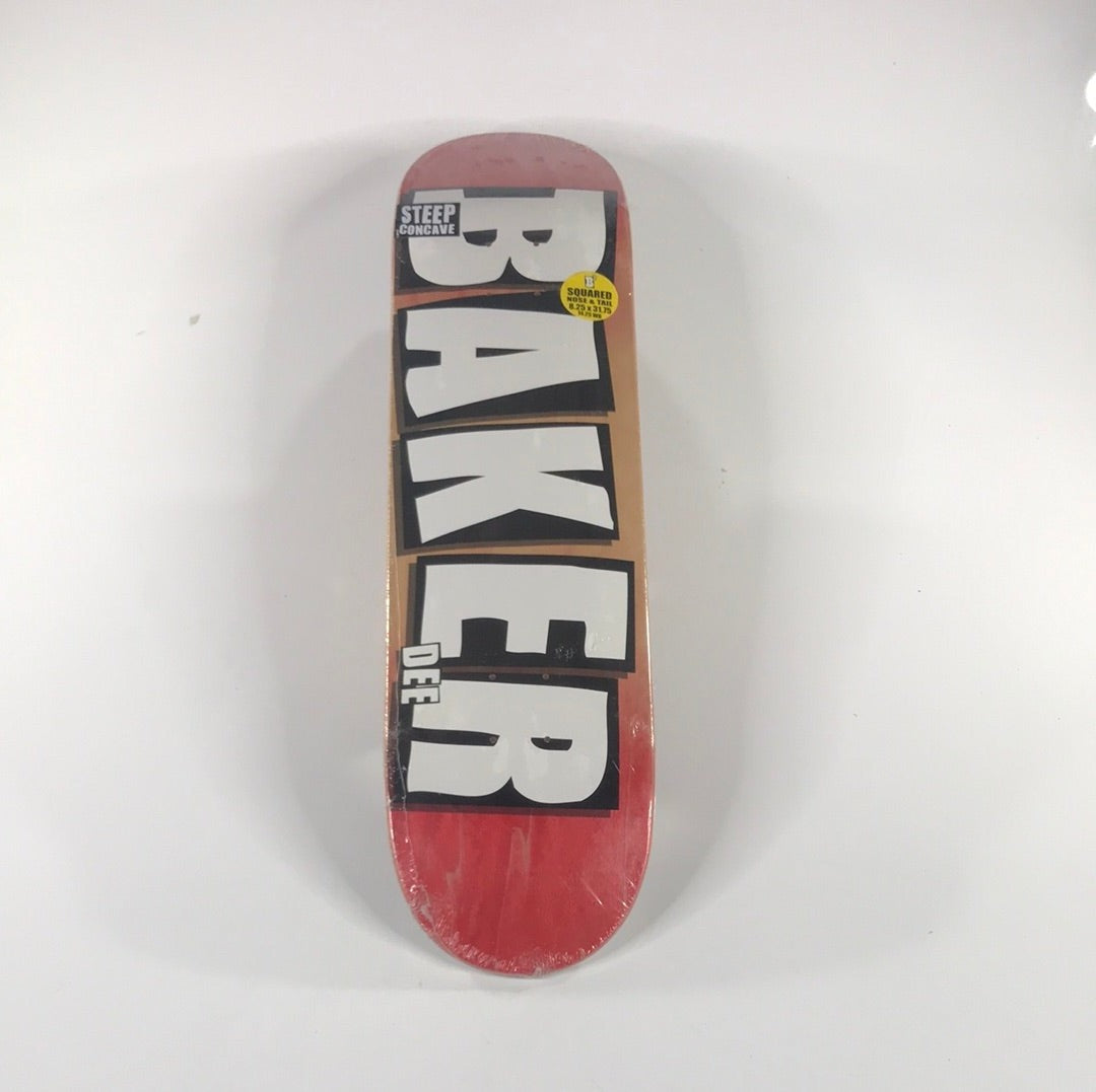 Baker Dee Ostrander Team Logo Red Fade 8.25 Skateboard Deck