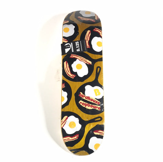 Birdhouse Skateboard Deck - Ben Raybourn - Bacon and Eggs - Yellow Veneer 8.125