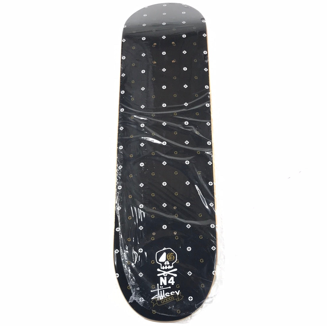 Stussy Goods Skull Number 4 Black 7.9" Skateboard Deck