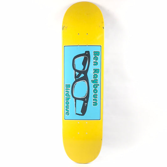 Birdhouse Ben Raybourn Glasses Blue/Yellow Scratched Skateboard Deck