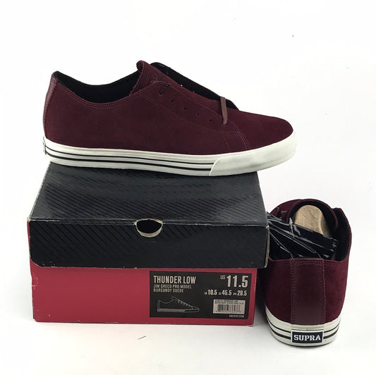 Supra Jim Greco Thunder Low Burgundy Suede US Mens Size 11.5