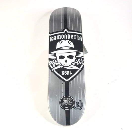 Real Peter Ramondetta Control Freak Skull Grey/Black 7.75" Skateboard Deck