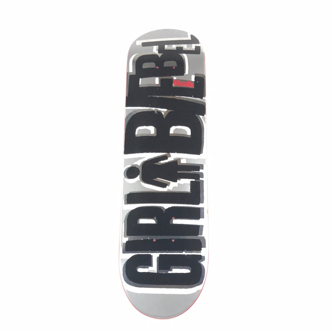Girl Brandon Biebel Lettering Black/Grey 7 7/8 Skateboard Deck