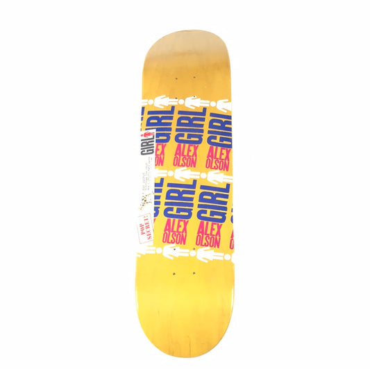 Girl Alex Olson Skateboard Deck - Carbon Fiber Pop Secret - Classic Yellow 8.25