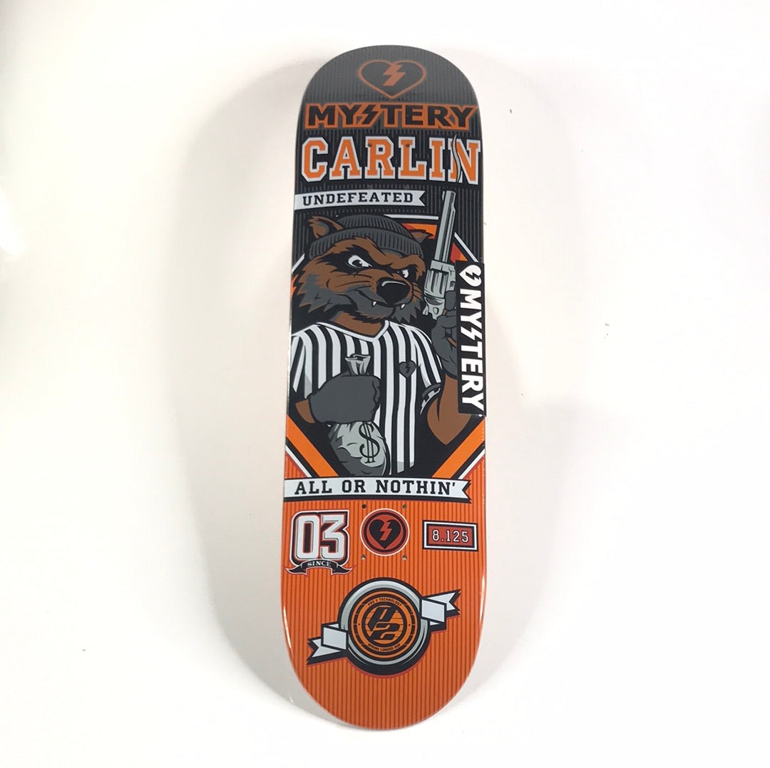 Mystery Jimmy Carlin Undefeated orange 8.125 Skateboard Deck