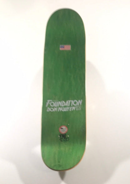 Foundation Don Nuge Nguyen Team Logo Green 8.0 Skateboard Deck