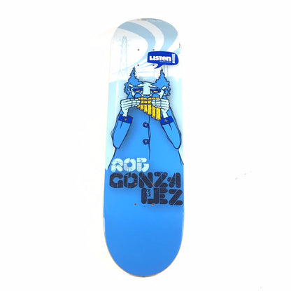 Listen Rob Gonzalez Flute Player Blue 7.75" Skateboard Deck