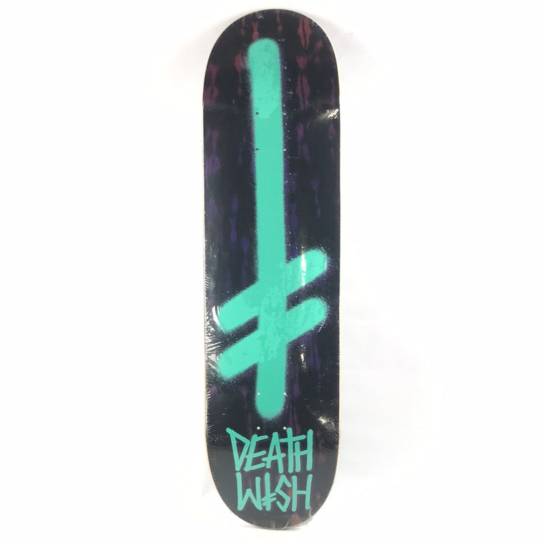 Deathwish Team Classic Spray Black/Teal 8.4'' Skateboard Deck