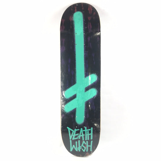 Deathwish Team Classic Spray Black/Teal 8.4'' Skateboard Deck