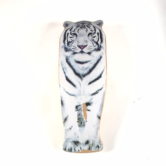 Alltimers White Tiger Shaped 9.25" Skateboard Deck