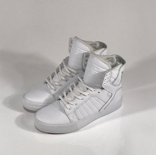 Supra Skytop White/ White - Red Shoes Size 7