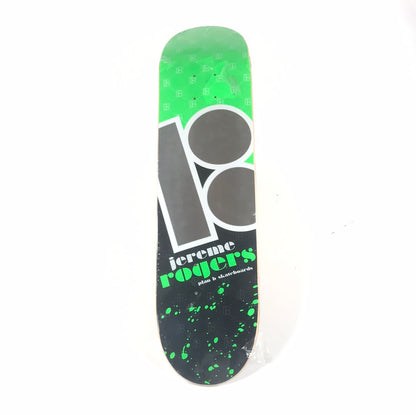 Plan B Jereme Rogers Splatter Black/Green 7.5" Skateboard Deck Early 2000's