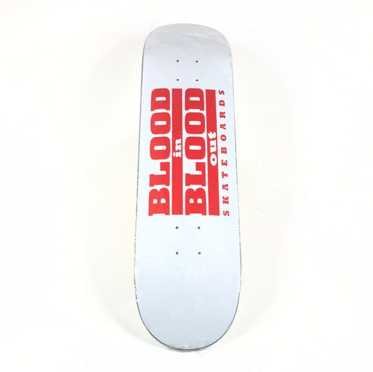 Blood In Blood Out Team Lettering White 7.75 Skateboard Deck