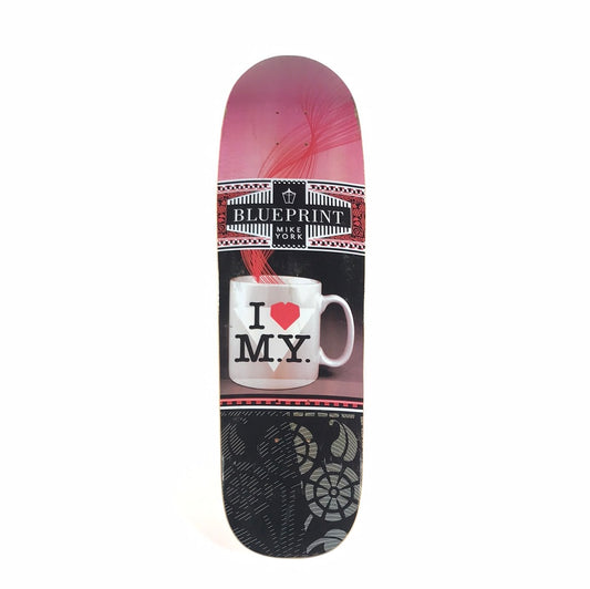 Blueprint Mike York Coffee Mug Pink Cruiser 8 1/8 Skateboard Deck