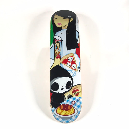 Tokidoki Team Pizza Black 7 3/8 Skateboard Deck