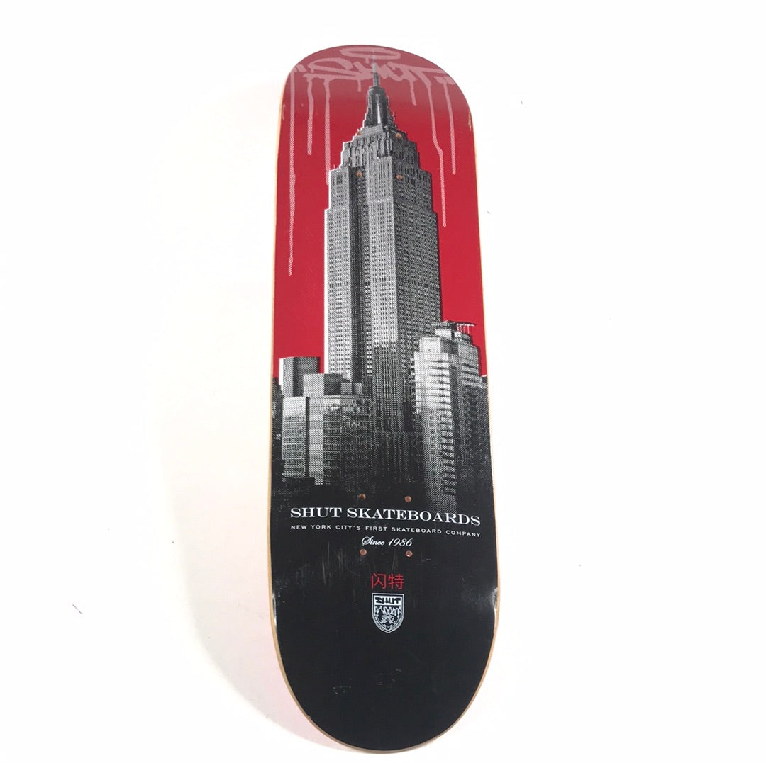 Shut Empire State Building Black/Red 8.2 Skateboard Deck