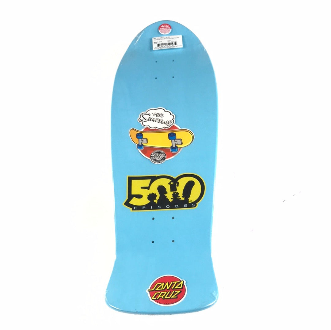 Santa Cruz Simpsons Bart Slasher Blue 9.8 Skateboard Deck 2012