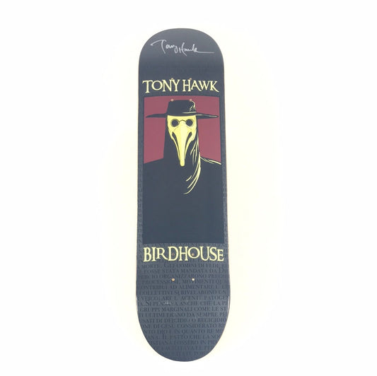 Birdhouse Tony Hawk Autographed Plague Doctor Black Size 7.75” Vintage NOS Deck