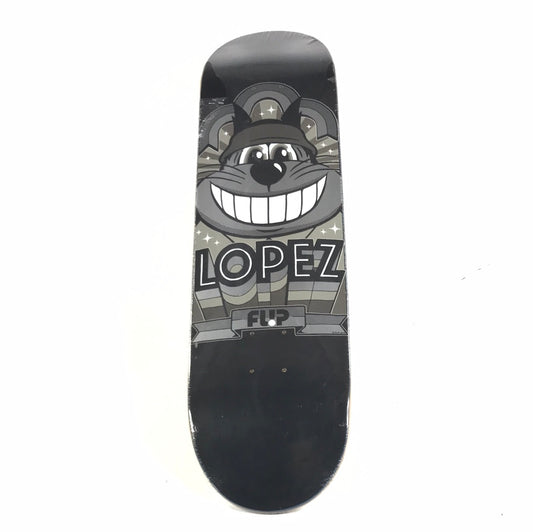 Flip Louie Lopez Gallery Series Smiling Cat Green Top Black/Grey 8.25'' Skateboard Deck