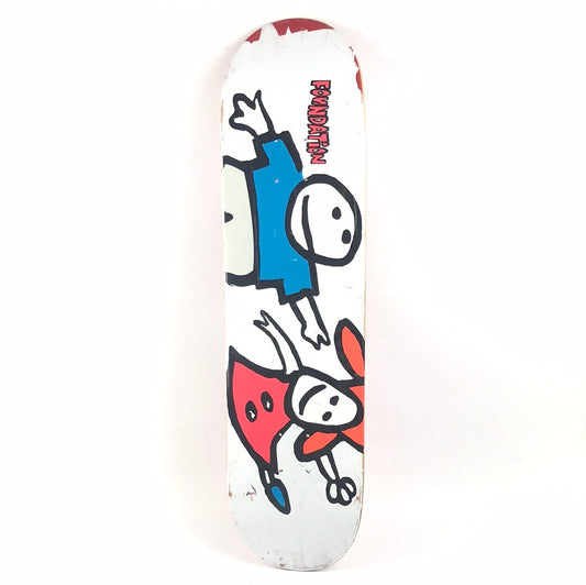 Foundation Whippersnappers Boy and Girl White 8.25" Skateboard Deck Reissue of 1994 Graphic dp