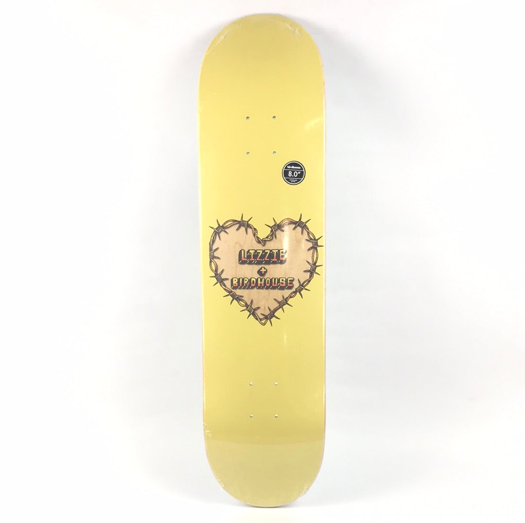 Birdhouse Lizzie Armanto Wire heart Yellow 8.0'' Skateboard Deck