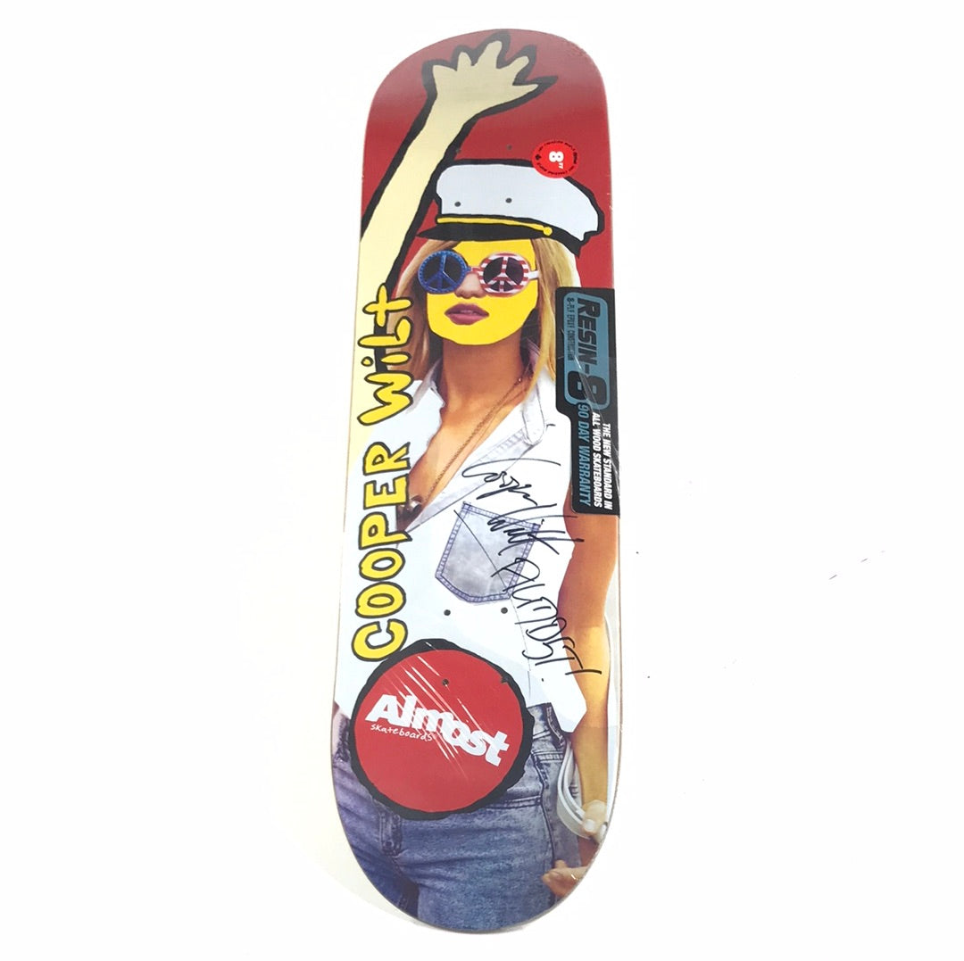 Almost Cooper Wilt Signed Blonde Peace Multi 8" Skateboard Deck