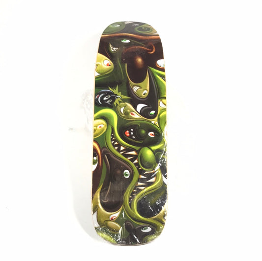 The Hundreds Kenny Scharf Faces Green 9'' Skateboard Deck