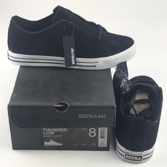 Supra Thunder Low Black Suede US Mens Size 8