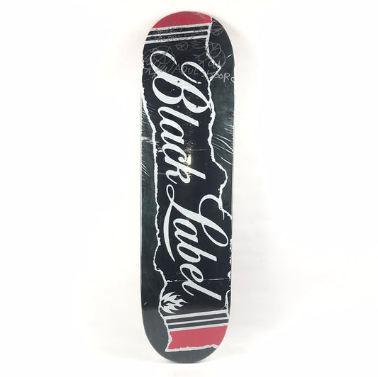 Black Label Cursive Signed and Custom Art By Chet Childress Black 8.3" Skateboard Deck
