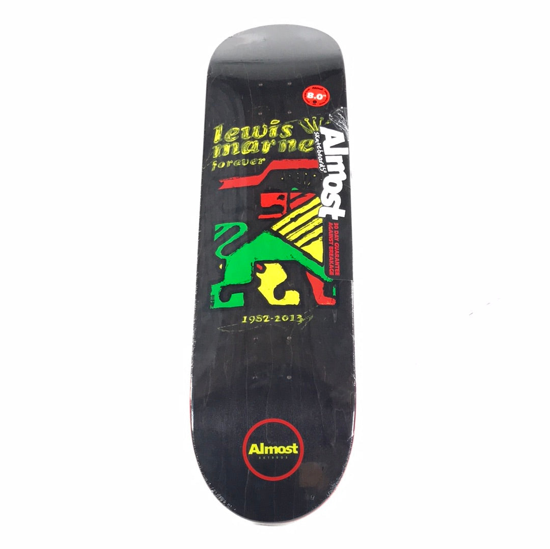 Almost Lewis Marnell Forever Lion Drawing Black Woodgrain 8" Skateboard Deck