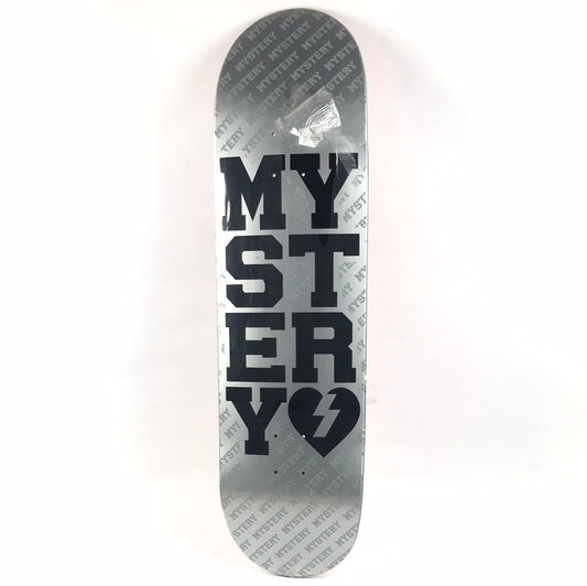 Mystery Block Letters Grey/Black 8.5" Skateboard Deck