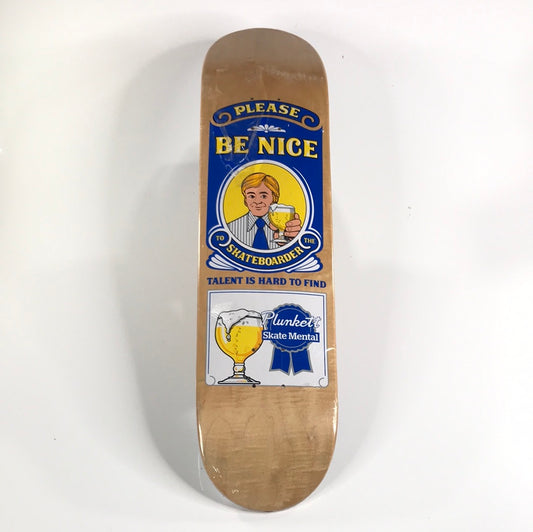 Skate Mental Dan Plunkett Be Nice Wood Grain 8 Skateboard Deck