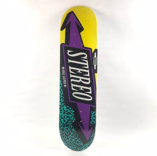Stereo Kyle Leeper Cheetah Print Purple/Teal/Yellow 8.125" Skateboard Deck