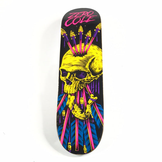 Zero Chris Cole BlackLight Skull And Arrows Black/Neon Skateboard Deck