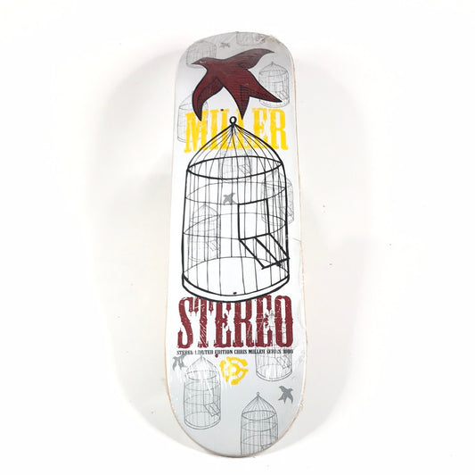 Stereo Chris Miller Bird Cage White 8.0 Skateboard Deck