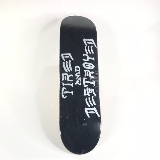 Tired x Thrasher Tired and Destroyed Black 8.25‚Äù Skateboard Deck