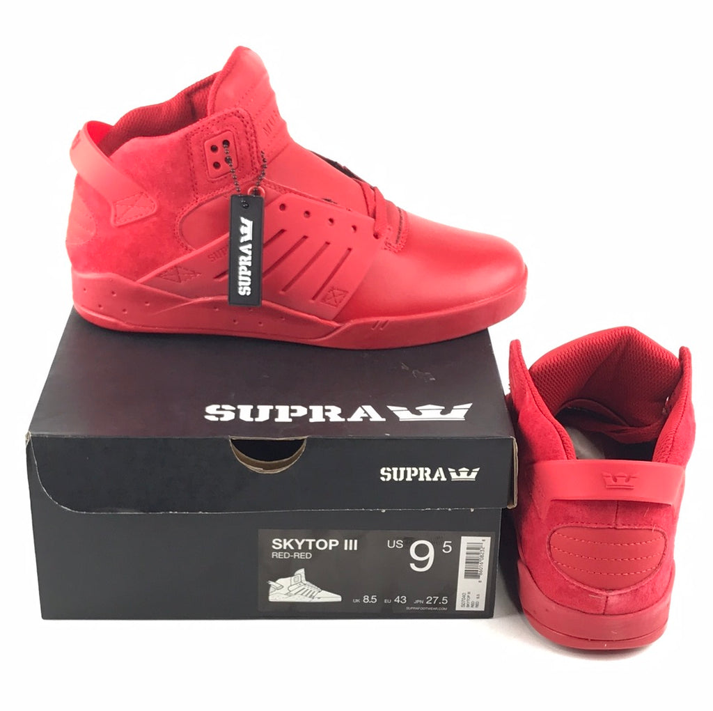 Supra High Top Supra Footwear Red Supra Footwear Aluminum High Top