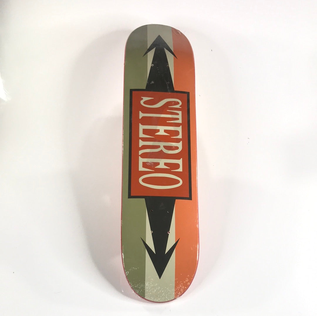 Stereo Team Logo Orange/Green/Brown 7.75 Skateboard Deck