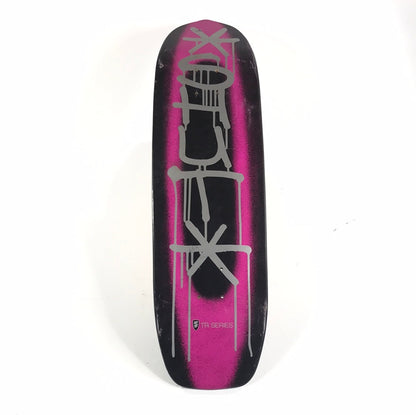 Shut Team Spray Paint Black/Pink Shaped 8.5" Skateboard Deck